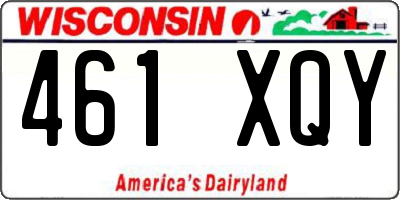 WI license plate 461XQY