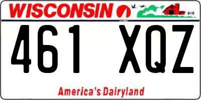 WI license plate 461XQZ