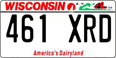 WI license plate 461XRD