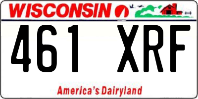 WI license plate 461XRF