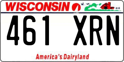 WI license plate 461XRN