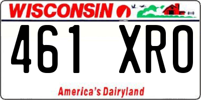 WI license plate 461XRO
