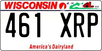 WI license plate 461XRP
