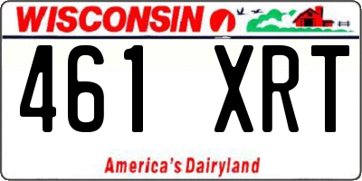 WI license plate 461XRT