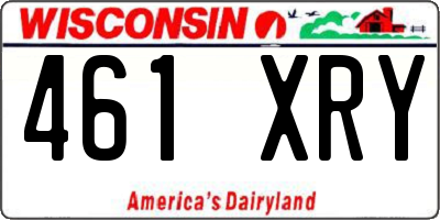 WI license plate 461XRY