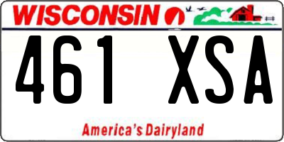 WI license plate 461XSA