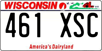 WI license plate 461XSC