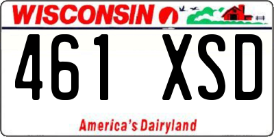 WI license plate 461XSD