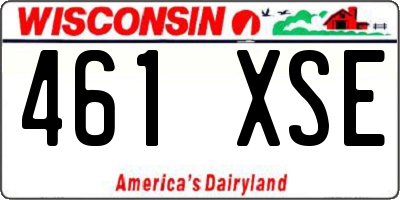 WI license plate 461XSE