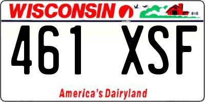 WI license plate 461XSF