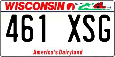 WI license plate 461XSG