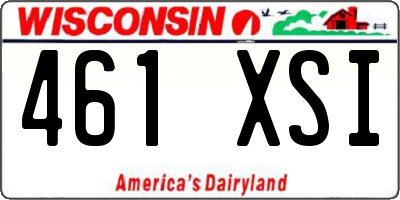 WI license plate 461XSI