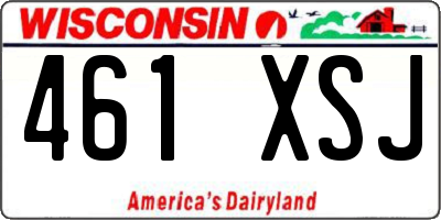 WI license plate 461XSJ