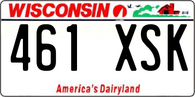 WI license plate 461XSK