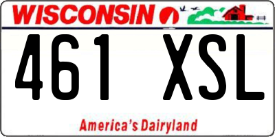 WI license plate 461XSL