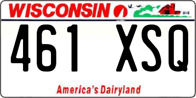 WI license plate 461XSQ