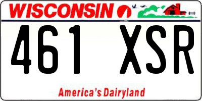WI license plate 461XSR