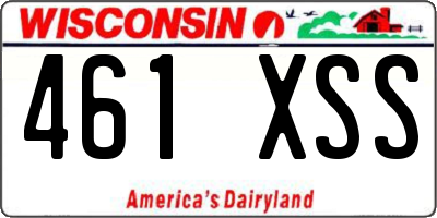 WI license plate 461XSS