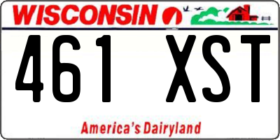 WI license plate 461XST