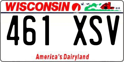 WI license plate 461XSV