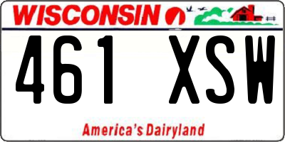 WI license plate 461XSW