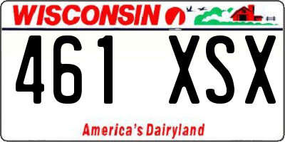 WI license plate 461XSX