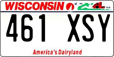 WI license plate 461XSY