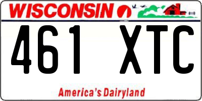 WI license plate 461XTC