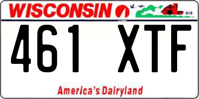 WI license plate 461XTF
