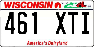 WI license plate 461XTI