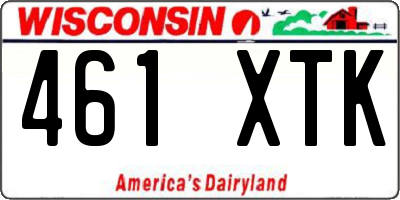 WI license plate 461XTK