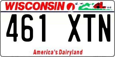 WI license plate 461XTN