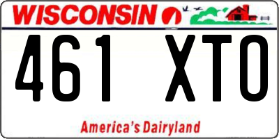 WI license plate 461XTO