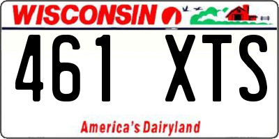 WI license plate 461XTS
