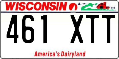 WI license plate 461XTT
