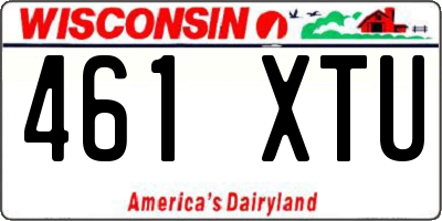 WI license plate 461XTU
