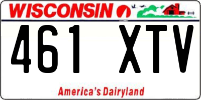 WI license plate 461XTV
