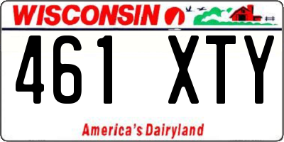 WI license plate 461XTY