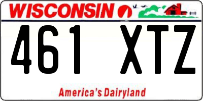 WI license plate 461XTZ