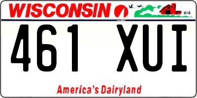 WI license plate 461XUI