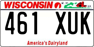 WI license plate 461XUK