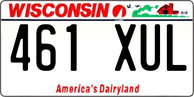 WI license plate 461XUL