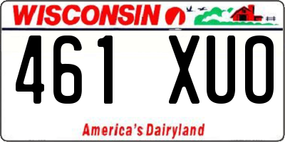 WI license plate 461XUO