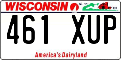 WI license plate 461XUP