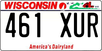 WI license plate 461XUR