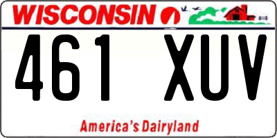 WI license plate 461XUV