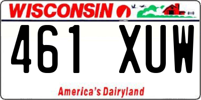 WI license plate 461XUW