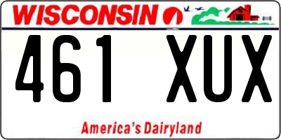 WI license plate 461XUX