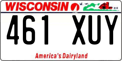 WI license plate 461XUY