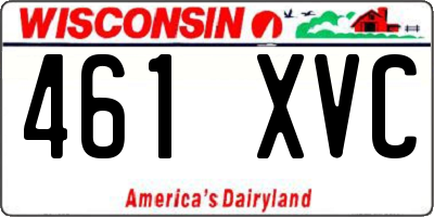 WI license plate 461XVC